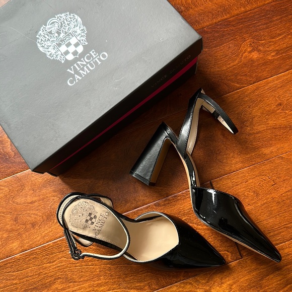 Vince Camuto • Black Slingback with Block Heels - Picture 1 of 8